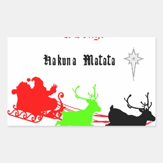 Sticker Rectangulaire Une nuit de chants et chants de Noël Hakunamatata (Devant)