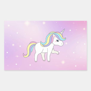 Sticker Rectangulaire Unicorn Party Collection!