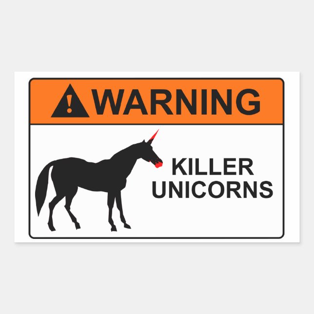 Sticker Rectangulaire Unicornes tueuses (Devant)