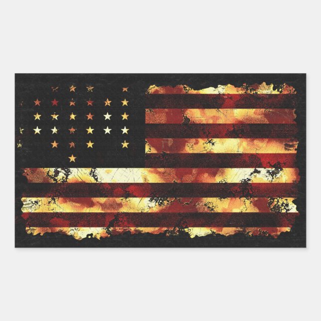 Sticker Rectangulaire Union Flag, Guerre civile, Stars and Stripes, USA (Devant)