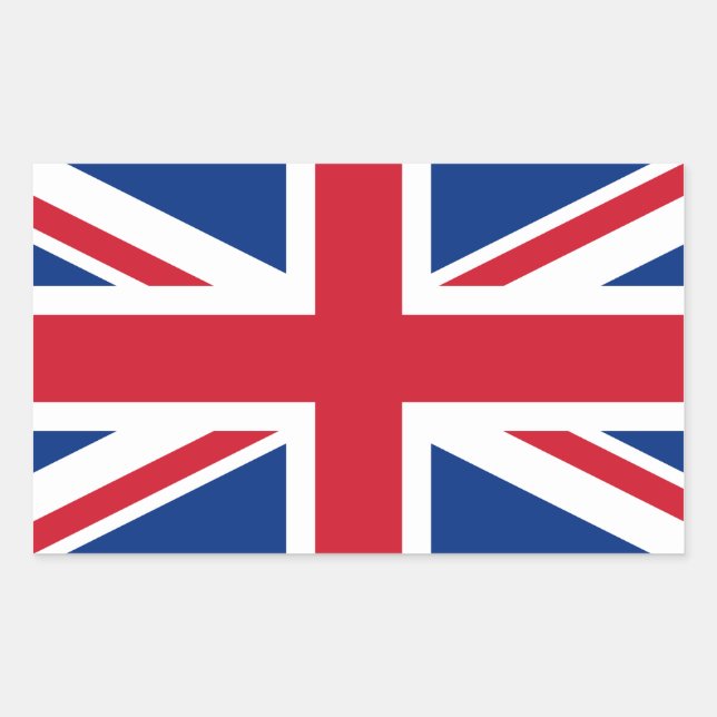 Sticker Rectangulaire Union Jack Royaume-Uni (Devant)