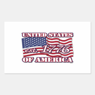 Sticker Rectangulaire United States Of America est 1776