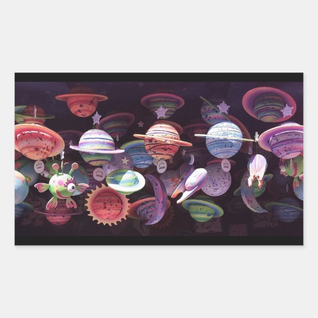 Sticker Rectangulaire Univers Alien (Devant)