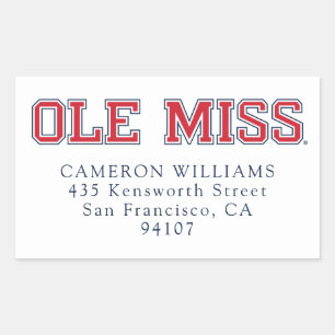 Sticker Rectangulaire Université du Mississippi Ole Miss Wordmark