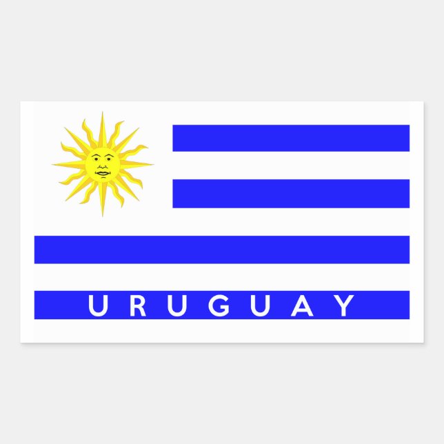 Sticker Rectangulaire uruguay nom du symbole du pays (Devant)