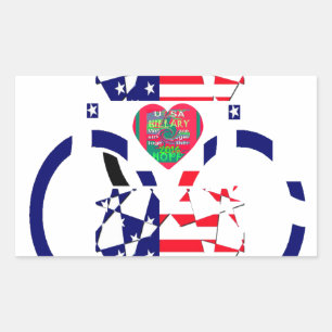 Sticker Rectangulaire USA Hope Beau drapeau national Extraordinaire Desi