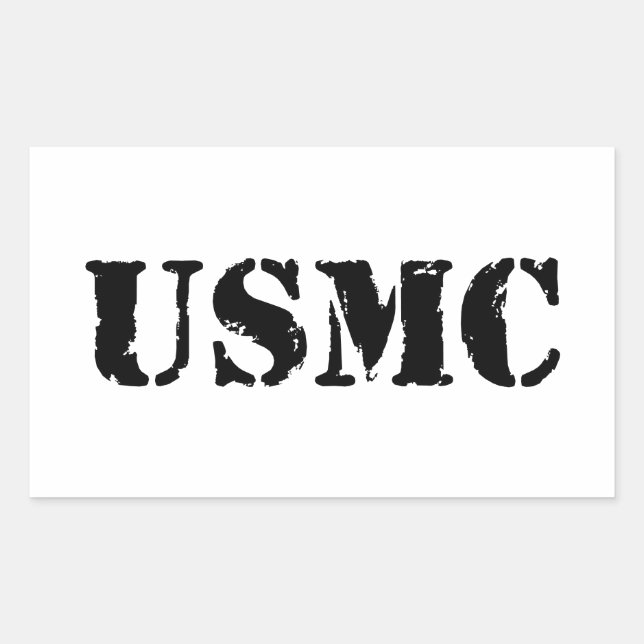 Sticker Rectangulaire USMC [texte du gabarit] (Devant)