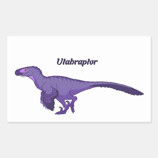 Sticker Rectangulaire Utahraptor violet gauche (Devant)