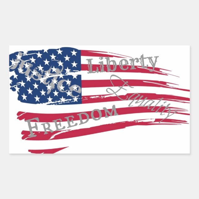 Sticker Rectangulaire Valeurs américaines (Devant)