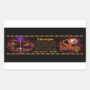 Sticker Rectangulaire Valxart zodiaque gothique Libra Scorpio cusine