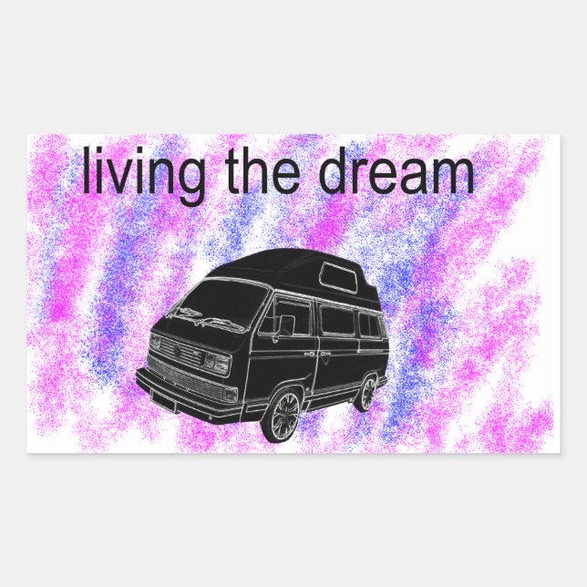 Sticker Rectangulaire Van Vie camper van (Devant)