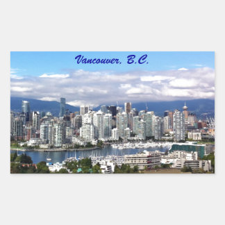 Sticker Rectangulaire Vancouver Skyline