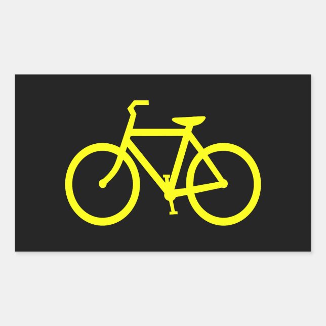 Sticker Rectangulaire Vélo jaune (Devant)