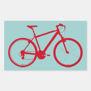 Sticker Rectangulaire vélo rouge, vélo