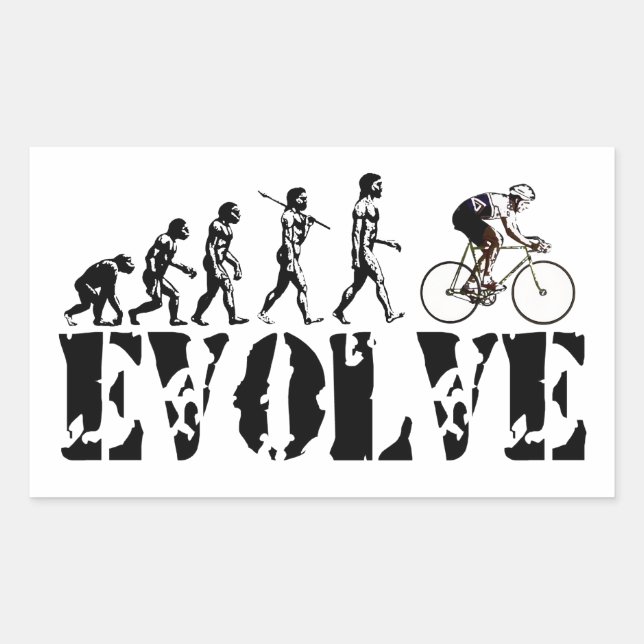 Sticker Rectangulaire Vélo Vélo Vélo Évolution Vélo Sports Art (Devant)