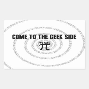 Sticker Rectangulaire Venez au côté Geek pour Pi Decor