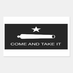 Sticker Rectangulaire Venez et prenez le drapeau (inversé)