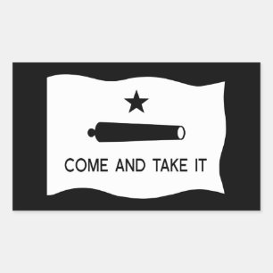 Sticker Rectangulaire Venez et prenez le drapeau ~ Texas