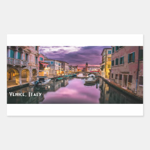 Sticker Rectangulaire Venise, Italie Canal Pittoresque & Architecture Vé