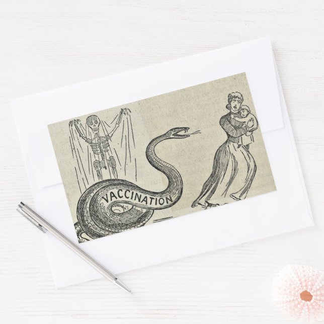 Sticker Rectangulaire Venom du serpent conspirationniste vintage (Enveloppe)