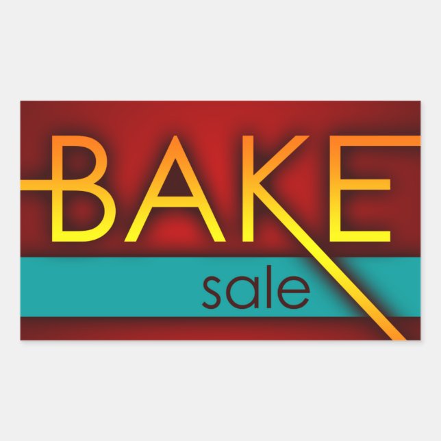 Sticker Rectangulaire vente de gâteaux (typographique) (Devant)