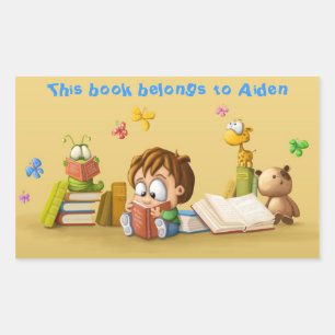 Sticker Rectangulaire Ver de livre