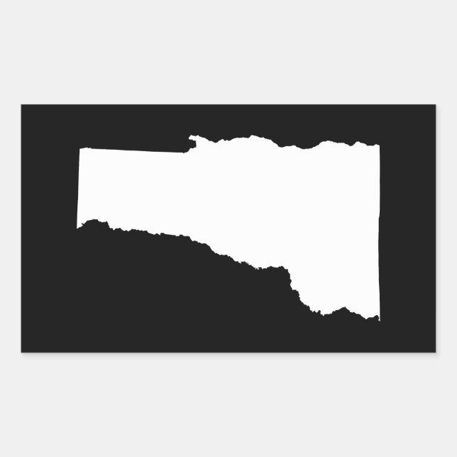Sticker Rectangulaire Vermont en blanc et noir (Devant)
