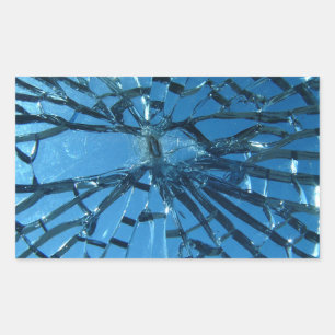 Sticker Rectangulaire Verre bleu cassé