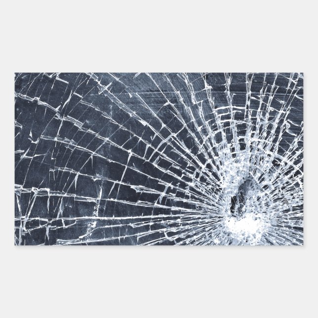 Sticker Rectangulaire Verre cassé (Devant)