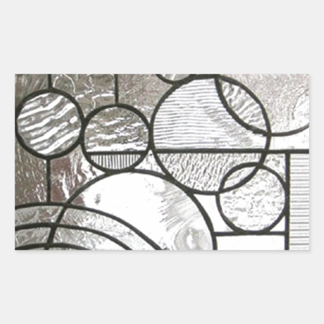 Sticker Rectangulaire Verre tendu Abstrait carré circulaire transparent (Devant)