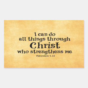 Sticker Rectangulaire Verset biblique : Je peux faire tout par le Christ