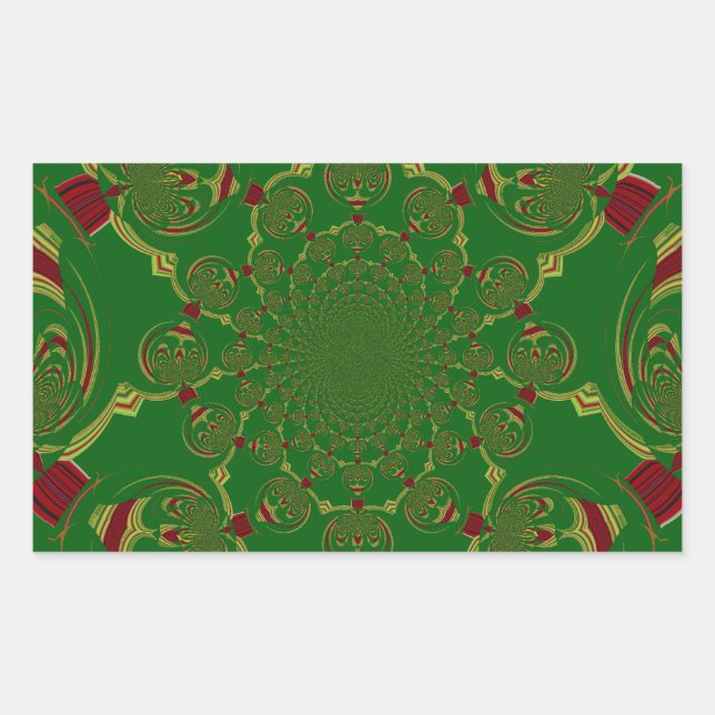 Sticker Rectangulaire Vert vintage (Devant)