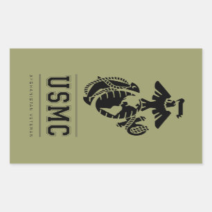 Sticker Rectangulaire Vétéran de l'USMC Afghanistan