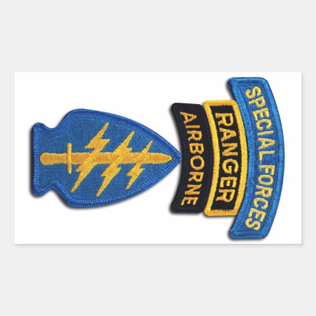 Sticker Rectangulaire Vétérans de SOF des bérets verts SF SFG de forces (Devant)