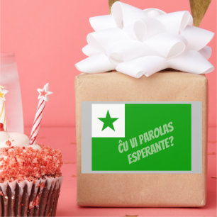 Sticker Rectangulaire ← vi parolas Esperante ?