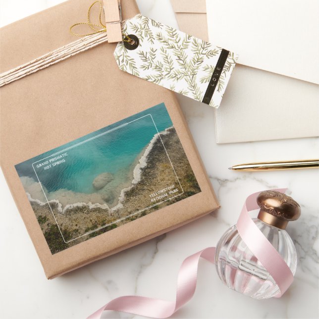 Sticker Rectangulaire Vibrant Grand Prismatic Yellowstone (Cadeaux)