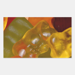 Sticker Rectangulaire Viele bunte Gummibärchen