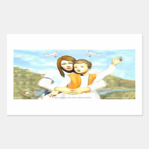 Sticker Rectangulaire Vierge Marie et l'enfant Jésus