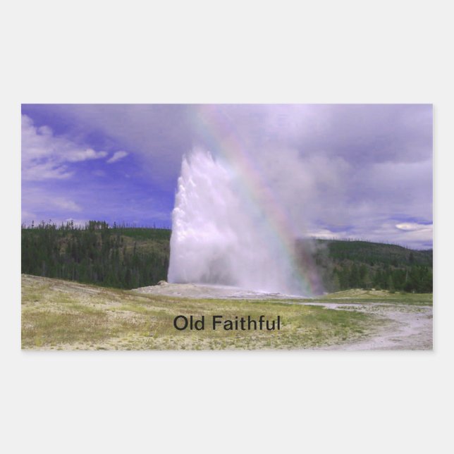Sticker Rectangulaire Vieux fidèles dans le parc national de Yellowstone (Devant)