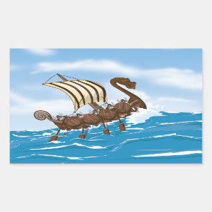 Sticker Rectangulaire Viking Ship