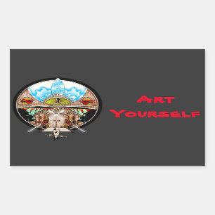 Sticker Rectangulaire Village de Tiki