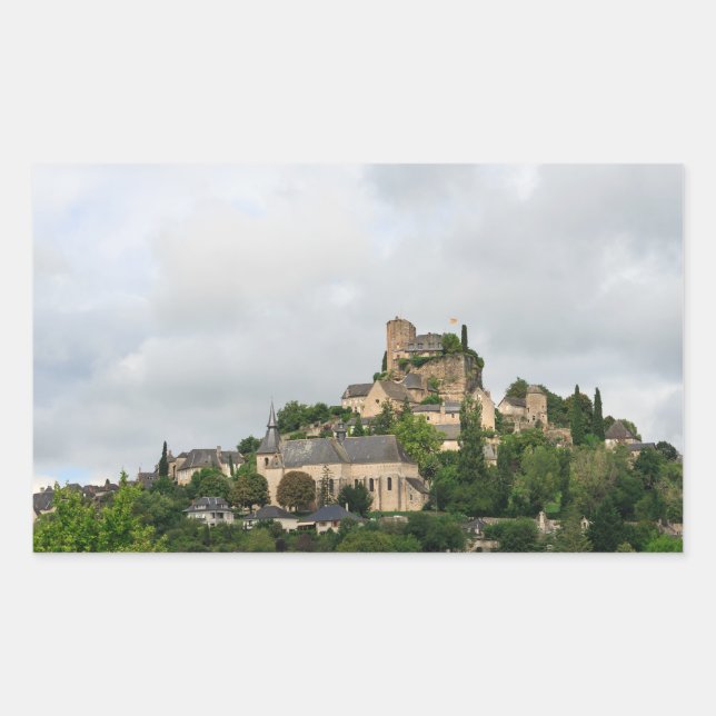 Sticker Rectangulaire Village de Turenne en France (Devant)