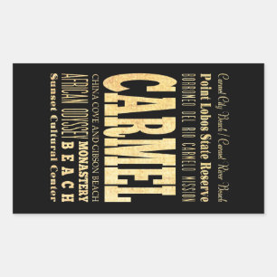 Sticker Rectangulaire Ville de Carmel d'art de typographie de la