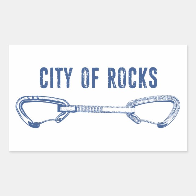 Sticker Rectangulaire Ville De Rocks Idaho Rock Escalade Quickdraw (Devant)