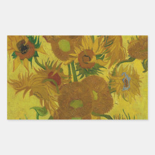 Sticker Rectangulaire Vincent Van Gogh 15 Tournesols Peinture