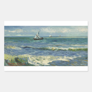 Sticker Rectangulaire Vincent van Gogh - La mer près des Saintes