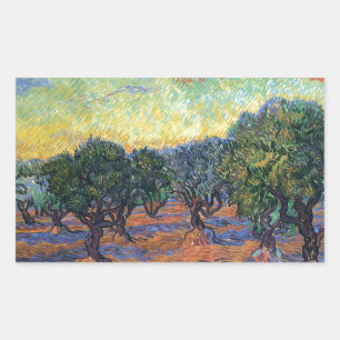 Sticker Rectangulaire Vincent Van Gogh Olive Grove Impressionnisme Art