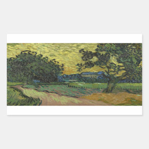 Sticker Rectangulaire Vincent van Gogh - Paysage à Twilight