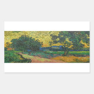 Sticker Rectangulaire Vincent van Gogh - Paysage à Twilight