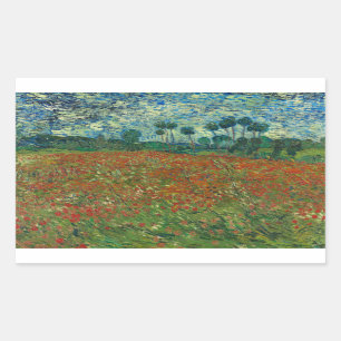 Sticker Rectangulaire Vincent van Gogh - Poppy Field
